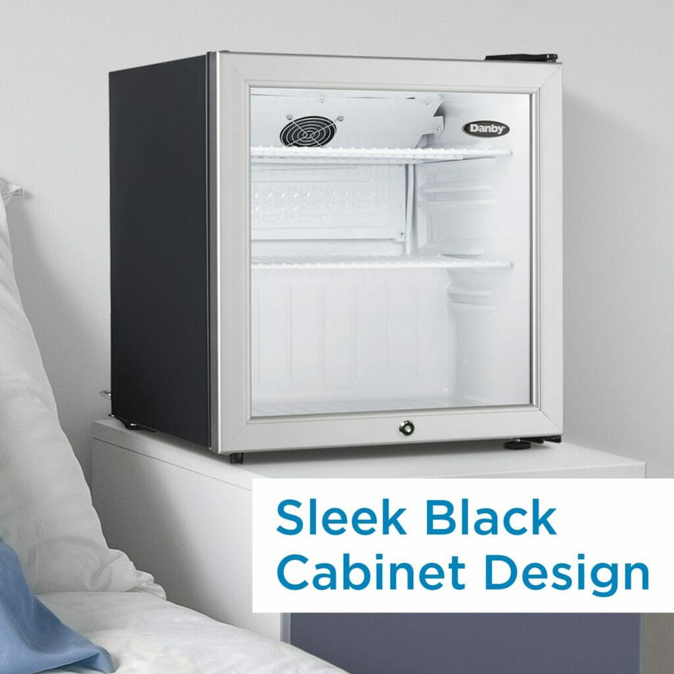 Danby - 1.6 cu.ft. Compact Platinum Glass Door Fridge - DAG016A2BDB