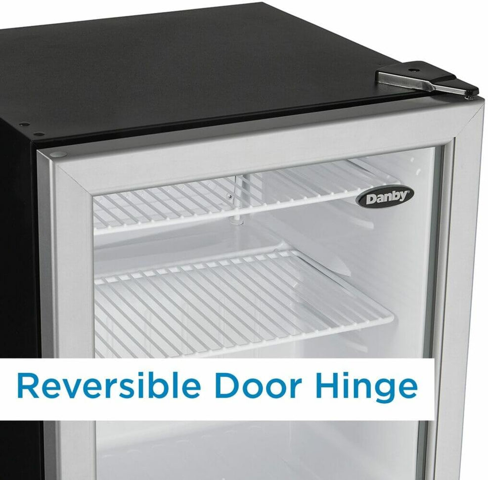 Danby - 1.6 cu.ft. Compact Platinum Glass Door Fridge - DAG016A2BDB