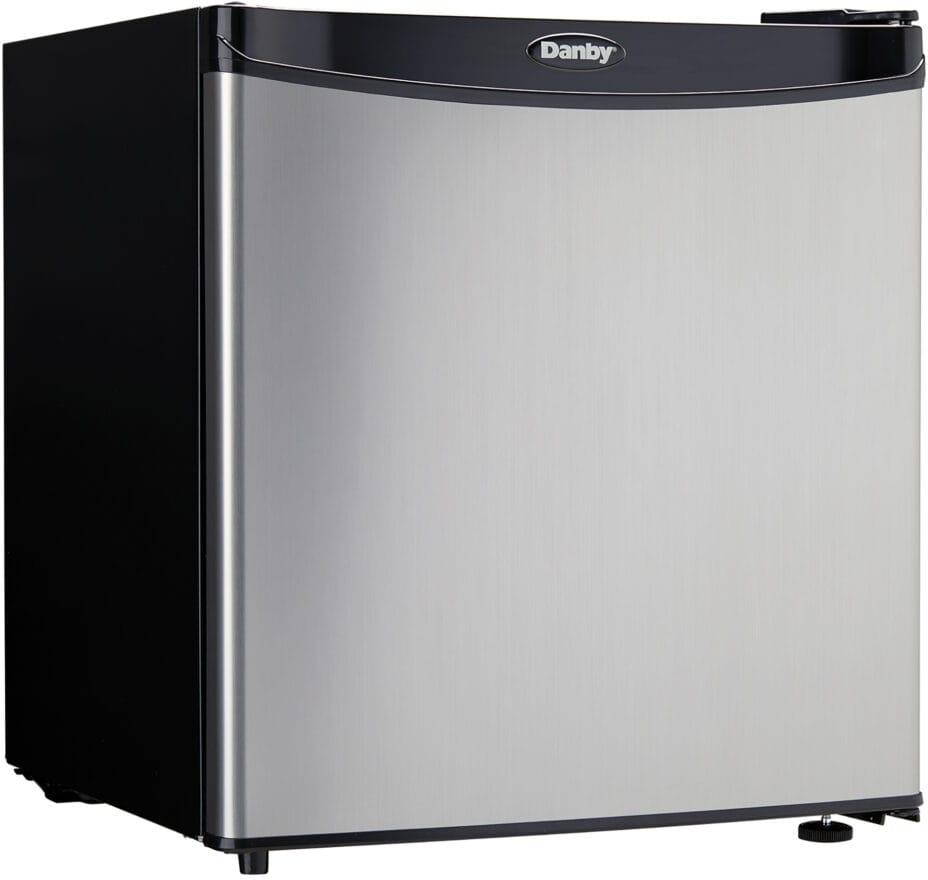 Danby - 1.6 cu.ft. Stainless Steel Door Black Cabinet Compact Fridge - DAR016A1BSLDB