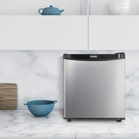 Danby - 1.6 cu.ft. Stainless Steel Door Black Cabinet Compact Fridge - DAR016A1BSLDB