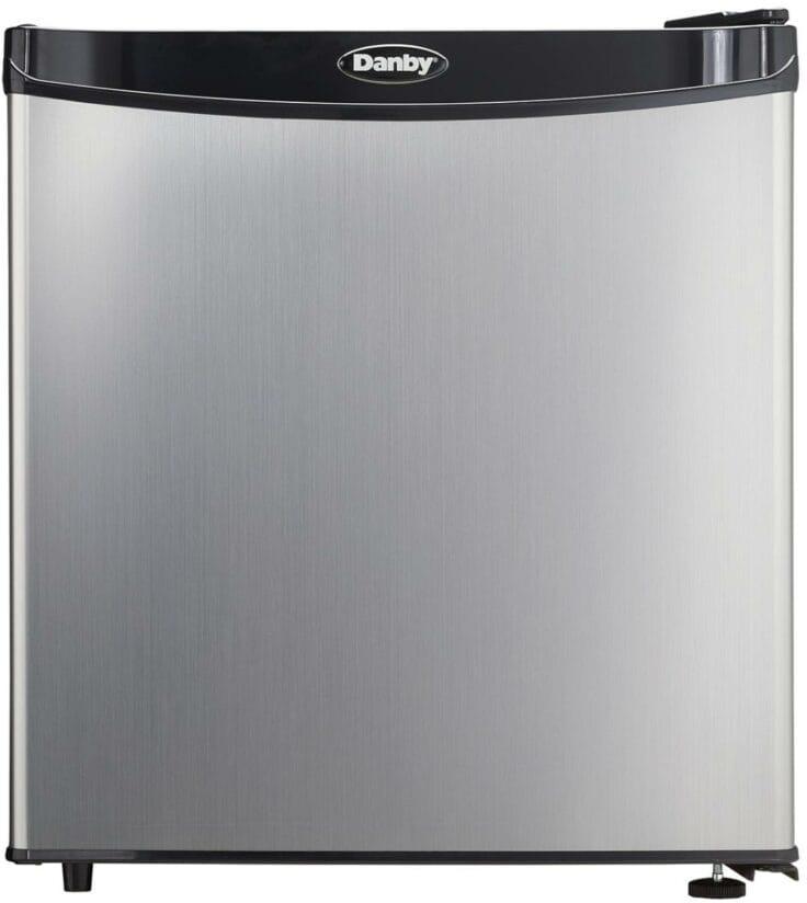 Danby - 1.6 cu.ft. Stainless Steel Door Black Cabinet Compact Fridge - DAR016A1BSLDB