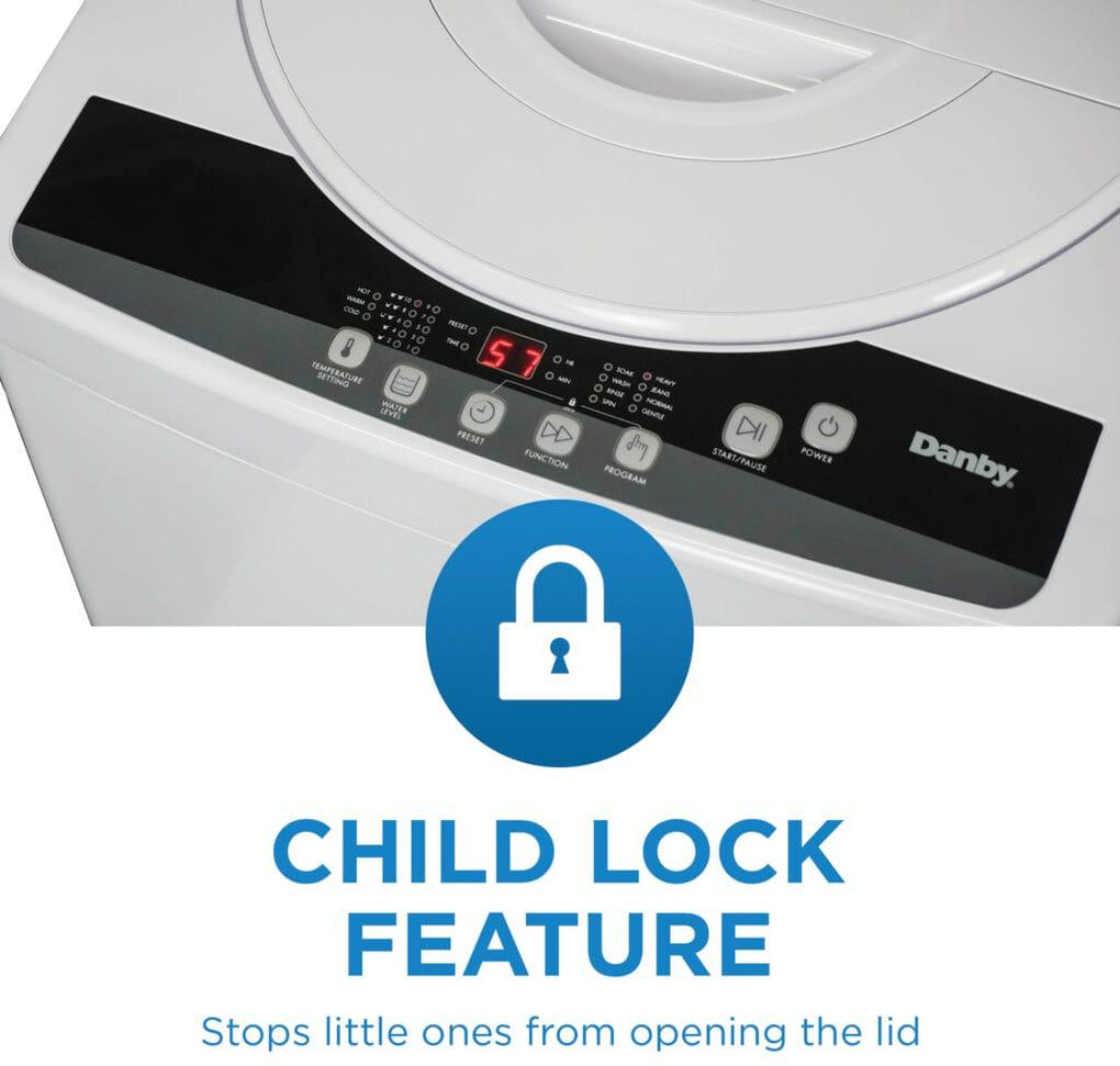 Danby - 1.8 cu. ft. Compact Top Load White Washing Machine - DWM065A1WDB-6
