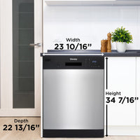 Danby - 24" Built-In Dishwasher With Stainless look - DDW2404EBSS