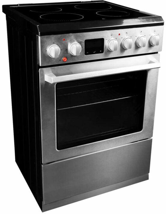 Danby - 24″ TruAirFry Smooth Top Stainless Steel Slide-in Electric Range - DRCA240BSSC