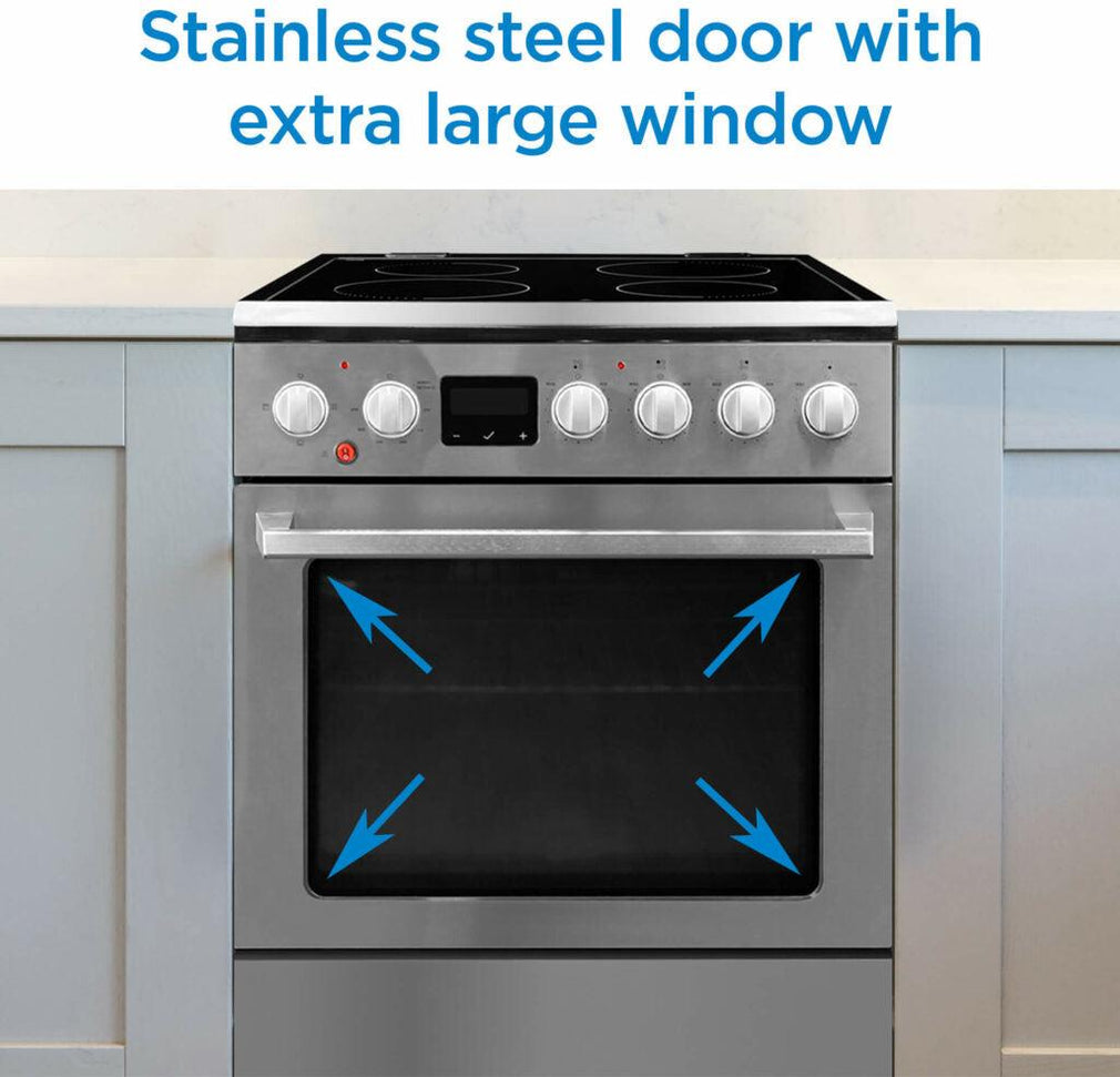 Danby - 24″ TruAirFry Smooth Top Stainless Steel Slide-in Electric Range - DRCA240BSSC