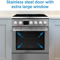 Danby - 24″ TruAirFry Smooth Top Stainless Steel Slide-in Electric Range - DRCA240BSSC