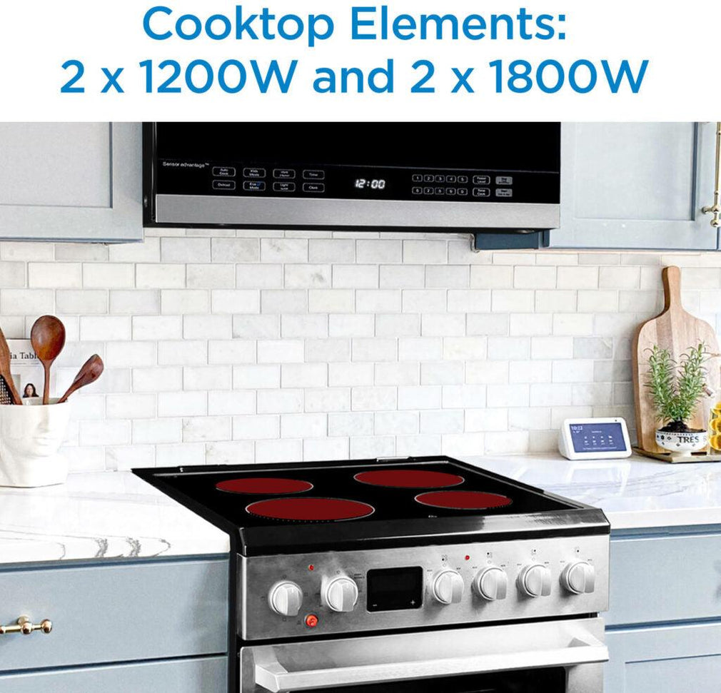 Danby - 24″ TruAirFry Smooth Top Stainless Steel Slide-in Electric Range - DRCA240BSSC