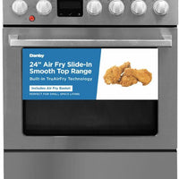 Danby - 24″ TruAirFry Smooth Top Stainless Steel Slide-in Electric Range - DRCA240BSSC
