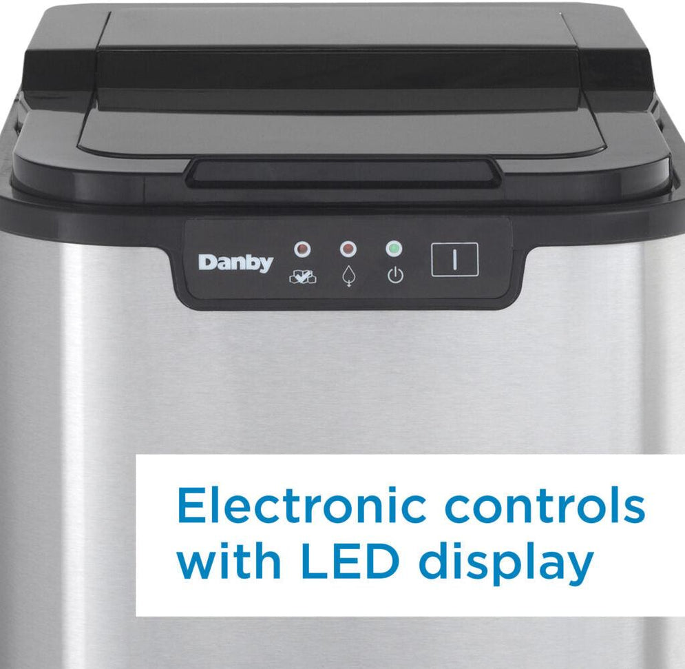 Danby - 25 lbs. Countertop Stainless Steel Ice Maker - DIM2500SSDB