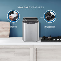 Danby - 25 lbs. Countertop Stainless Steel Ice Maker - DIM2500SSDB