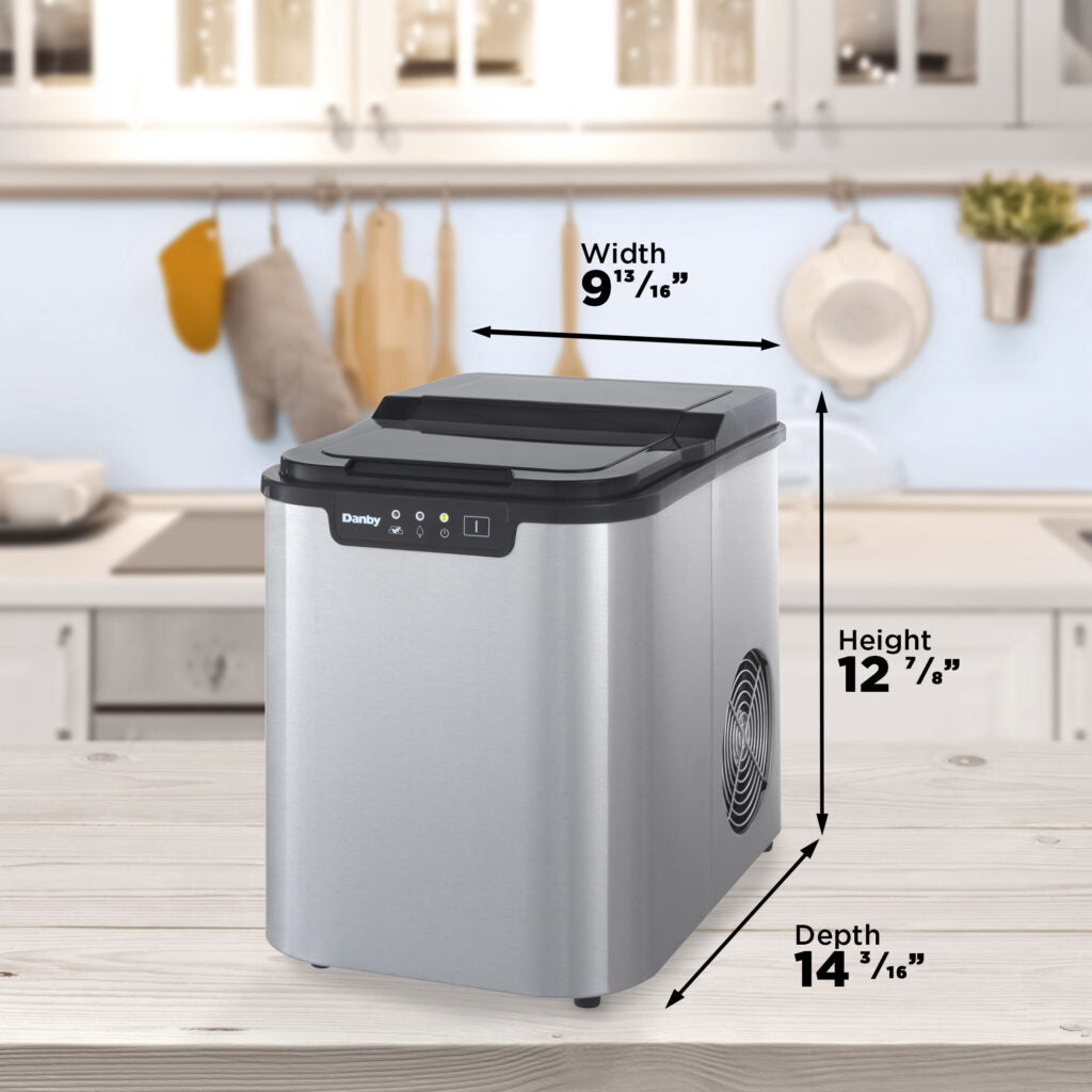 Danby - 25 lbs. Countertop Stainless Steel Ice Maker - DIM2500SSDB
