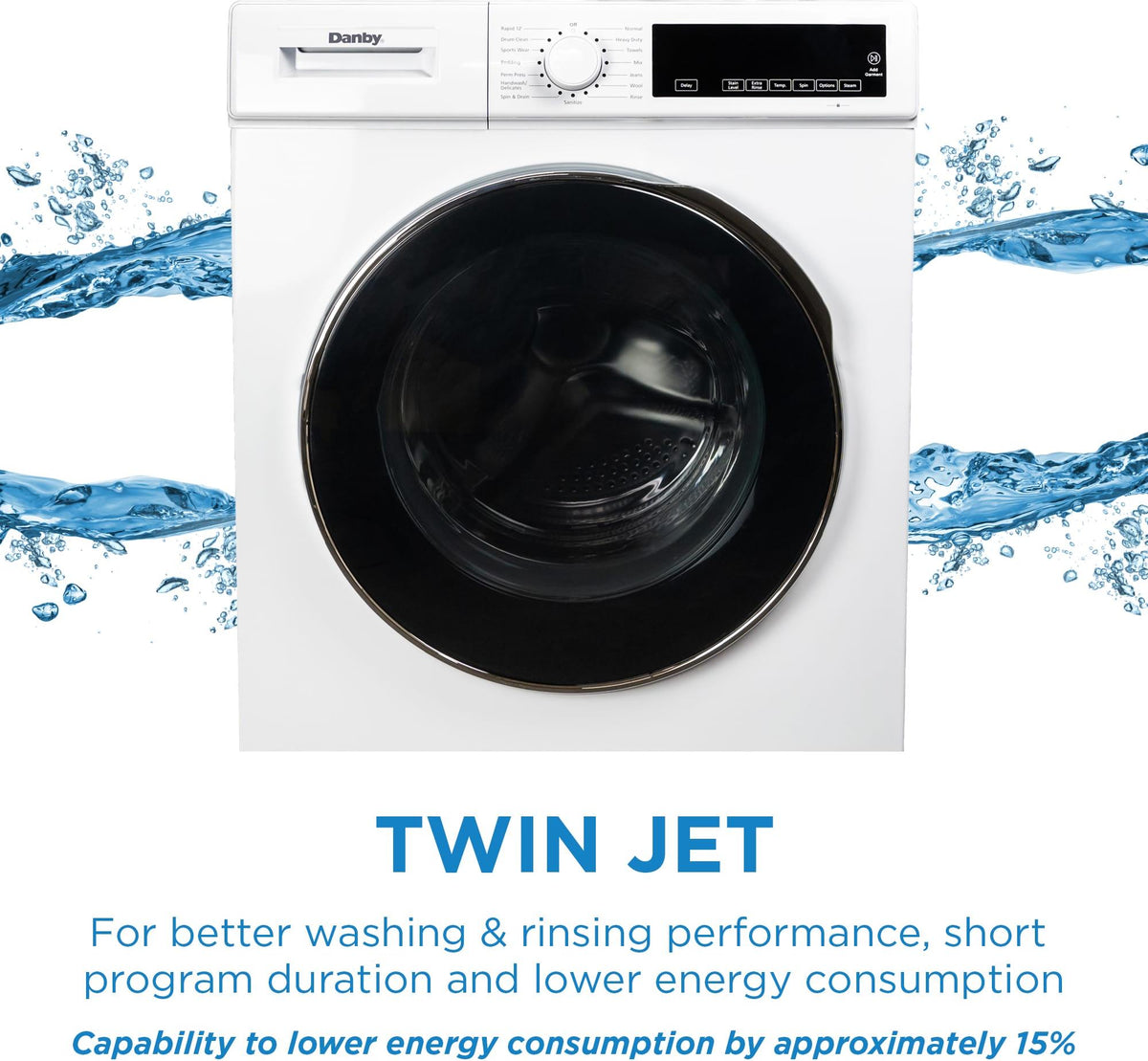 Danby - 2.2 cu. ft. Stackable Front Load White Washing Machine with Steam - DWM022D3WDB