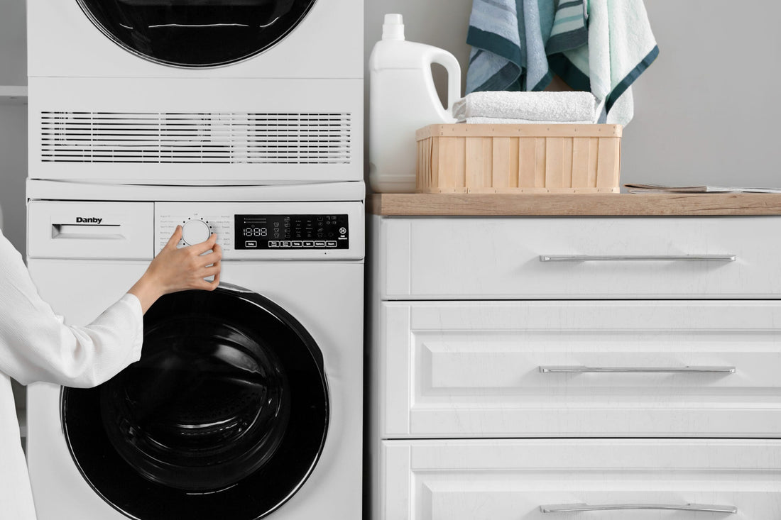 Danby - 2.2 cu. ft. Stackable Front Load White Washing Machine with Steam - DWM022D3WDB