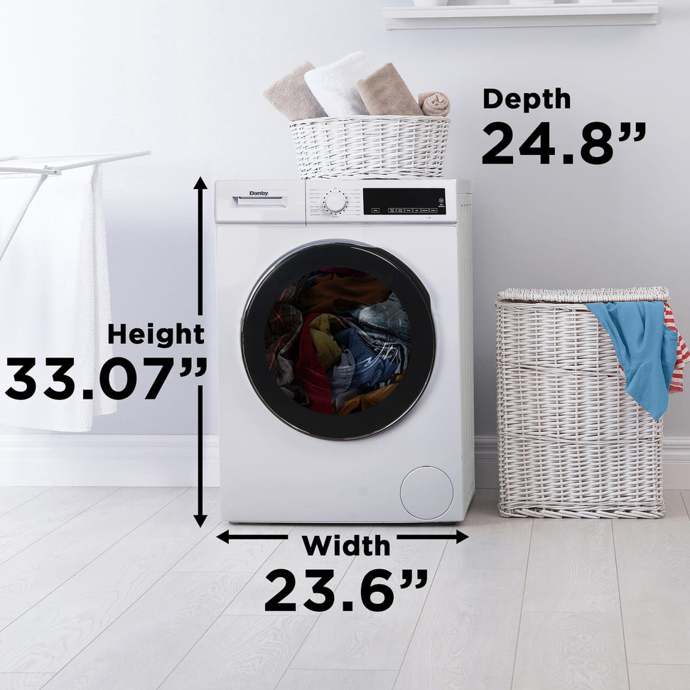 Danby - 2.2 cu. ft. Stackable Front Load White Washing Machine with Steam - DWM022D3WDB