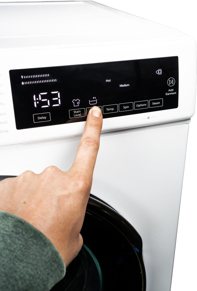 Danby - 2.2 cu. ft. Stackable Front Load White Washing Machine with Steam - DWM022D3WDB