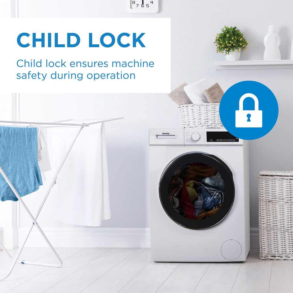 Danby - 2.2 cu. ft. Stackable Front Load White Washing Machine with Steam - DWM022D3WDB