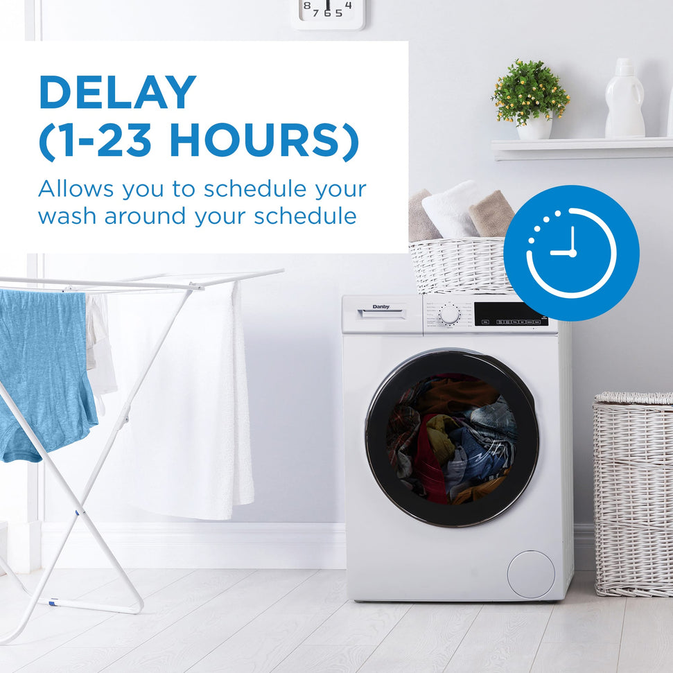 Danby - 2.2 cu. ft. Stackable Front Load White Washing Machine with Steam - DWM022D3WDB