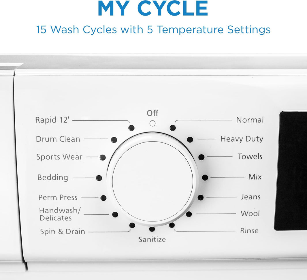 Danby - 2.2 cu. ft. Stackable Front Load White Washing Machine with Steam - DWM022D3WDB