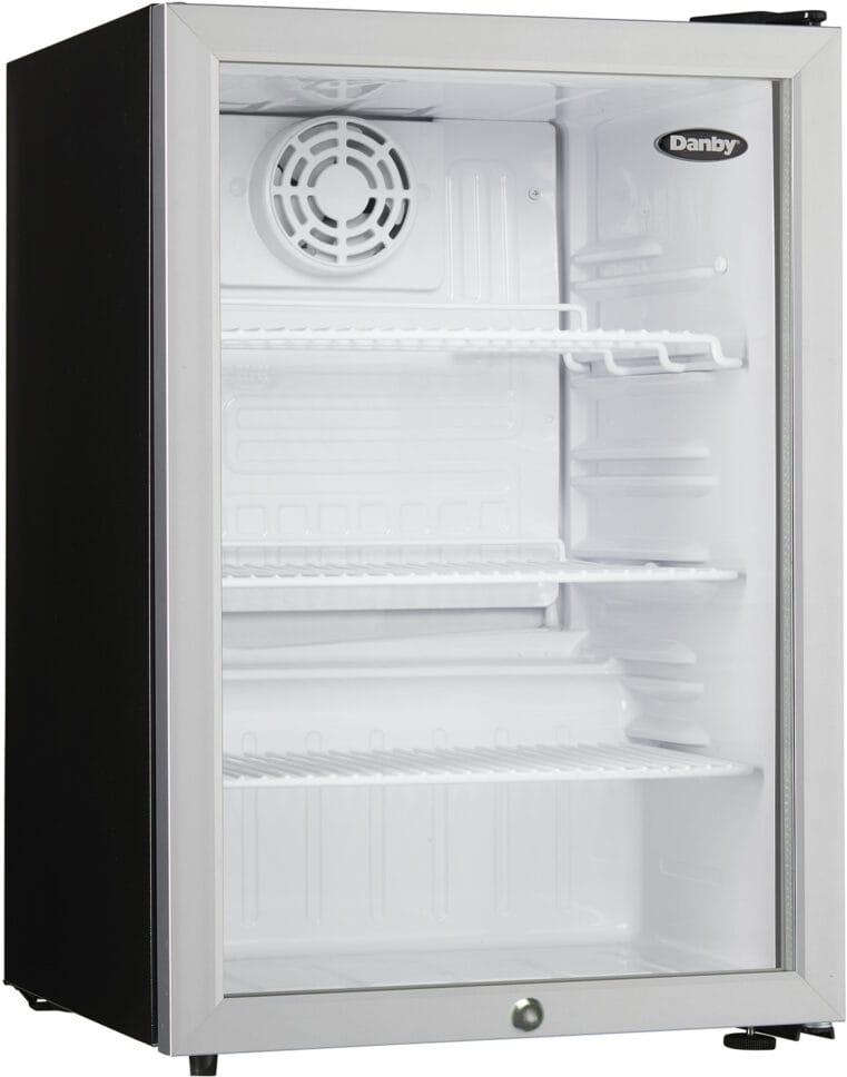 Danby - 2.6 cu.ft. Compact Glass Door Platinum Fridge - DAG026A2BDB
