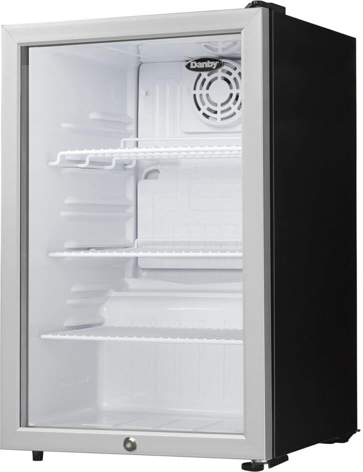 Danby - 2.6 cu.ft. Compact Glass Door Platinum Fridge - DAG026A2BDB