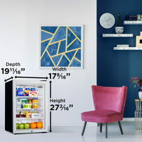 Danby - 2.6 cu.ft. Compact Glass Door Platinum Fridge - DAG026A2BDB