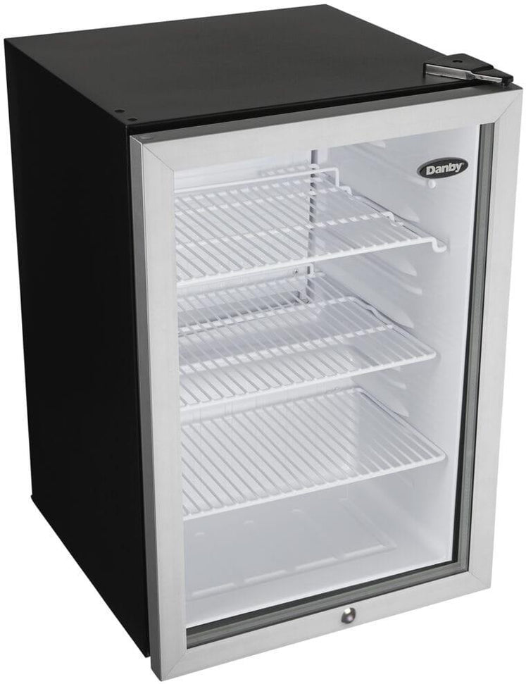 Danby - 2.6 cu.ft. Compact Glass Door Platinum Fridge - DAG026A2BDB