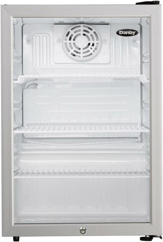 Danby - 2.6 cu.ft. Compact Glass Door Platinum Fridge - DAG026A2BDB