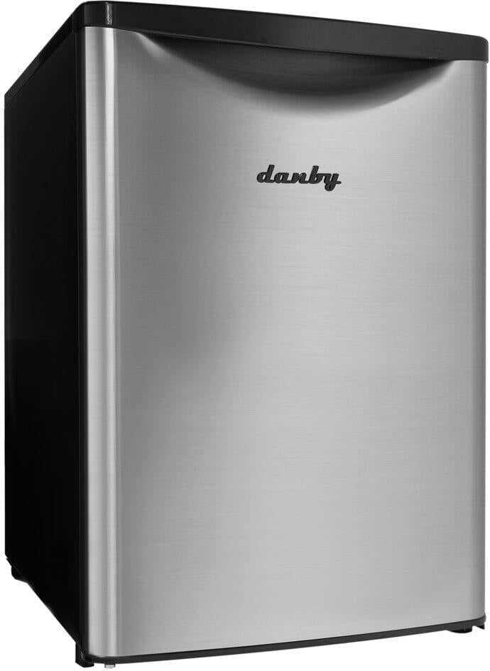 Danby - 2.6 cu.ft. Contemporary Classic Stainless Steel & Black Compact Fridge - DAR026A2BSLDB
