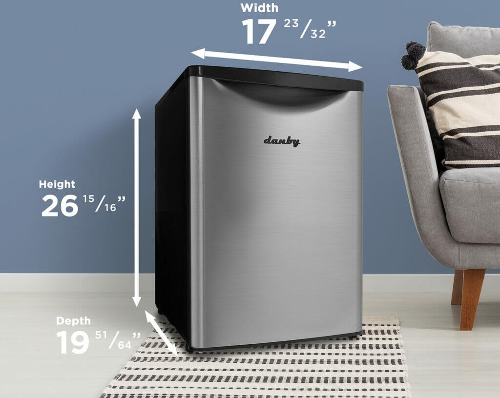 Danby - 2.6 cu.ft. Contemporary Classic Stainless Steel & Black Compact Fridge - DAR026A2BSLDB