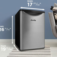 Danby - 2.6 cu.ft. Contemporary Classic Stainless Steel & Black Compact Fridge - DAR026A2BSLDB