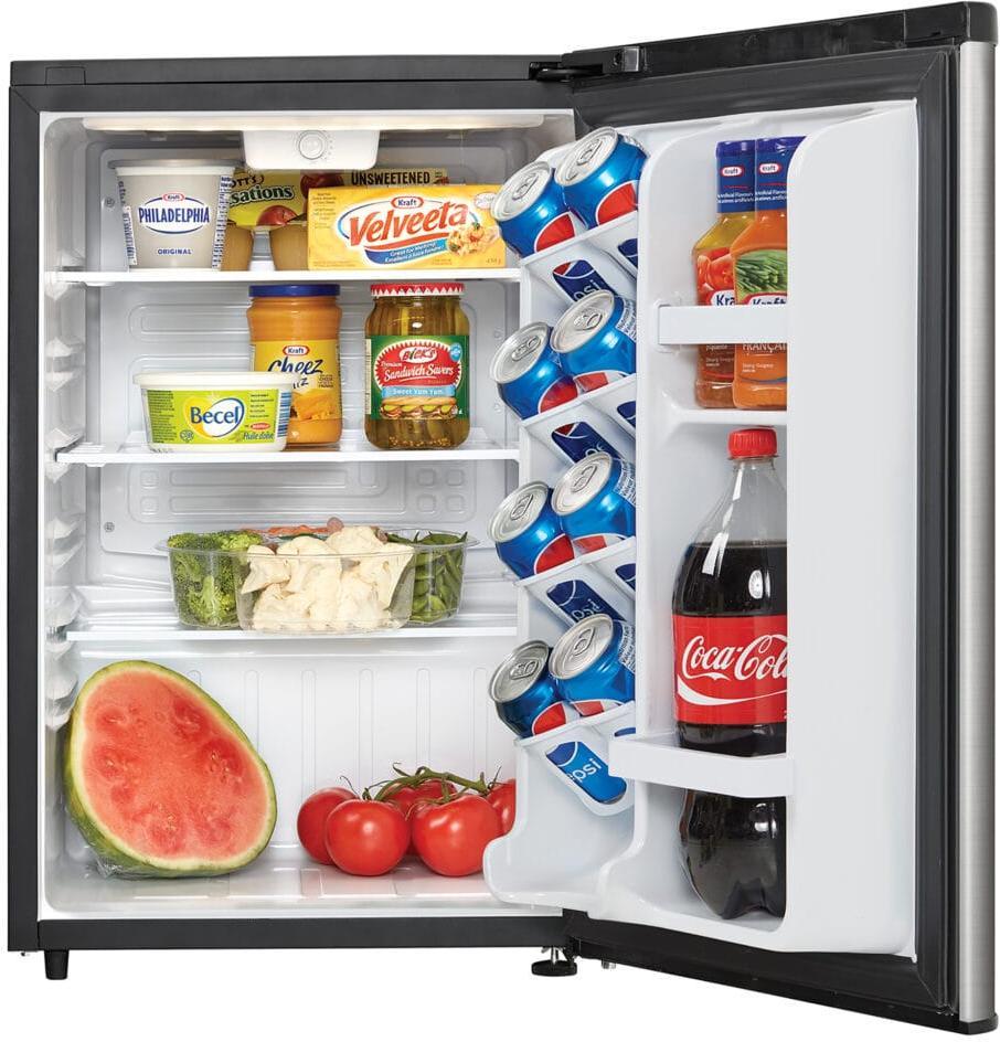 Danby - 2.6 cu.ft. Contemporary Classic Stainless Steel & Black Compact Fridge - DAR026A2BSLDB