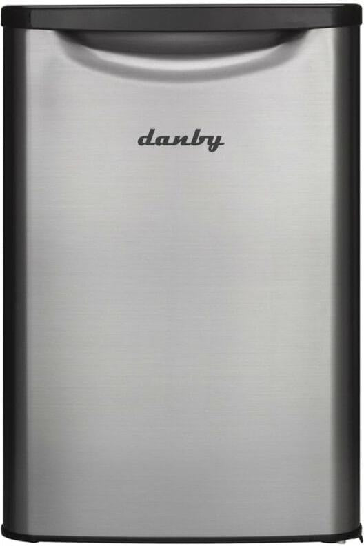 Danby - 2.6 cu.ft. Contemporary Classic Stainless Steel & Black Compact Fridge - DAR026A2BSLDB