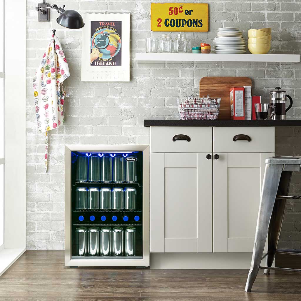 Danby - 2.6 cu.ft. Free-Standing Beverage Center In Stainless Steel - DBC026A1BSSDB