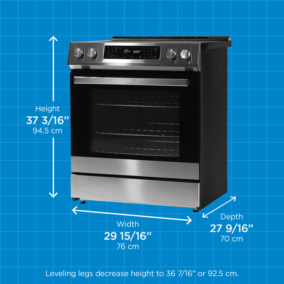 Danby - 30” Stainless Steel Slide in Induction Range with LED Touch Control - DIRC300BSSC