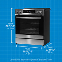 Danby - 30” Stainless Steel Slide in Induction Range with LED Touch Control - DIRC300BSSC
