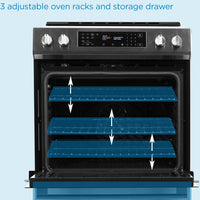 Danby - 30” Stainless Steel Slide in Induction Range with LED Touch Control - DIRC300BSSC