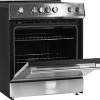Danby - 30” Stainless Steel Slide in Smooth Top Electric Range with Knob Controls - DRRM300BSSC