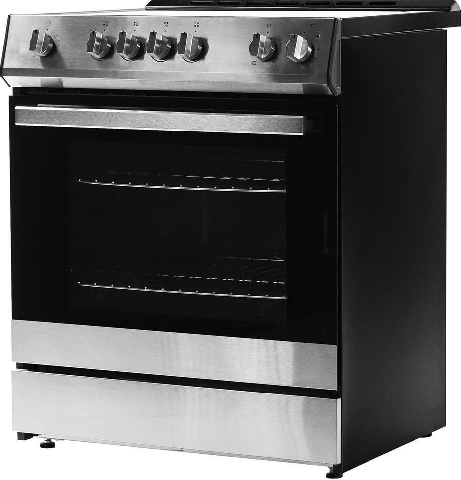 Danby - 30” Stainless Steel Slide in Smooth Top Electric Range with Knob Controls - DRRM300BSSC