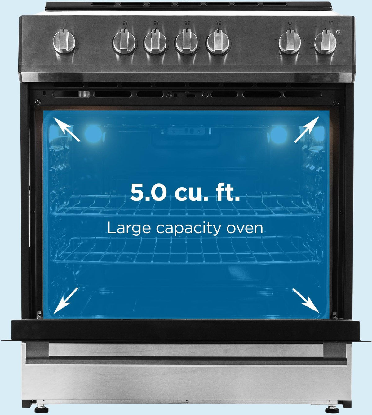 Danby - 30” Stainless Steel Slide in Smooth Top Electric Range with Knob Controls - DRRM300BSSC