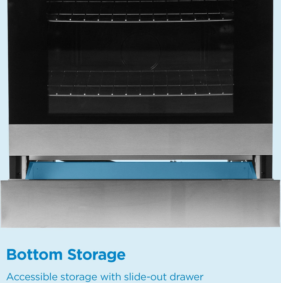 Danby - 30” Stainless Steel Slide in Smooth Top Electric Range with Knob Controls - DRRM300BSSC