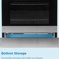 Danby - 30” Stainless Steel Slide in Smooth Top Electric Range with Knob Controls - DRRM300BSSC