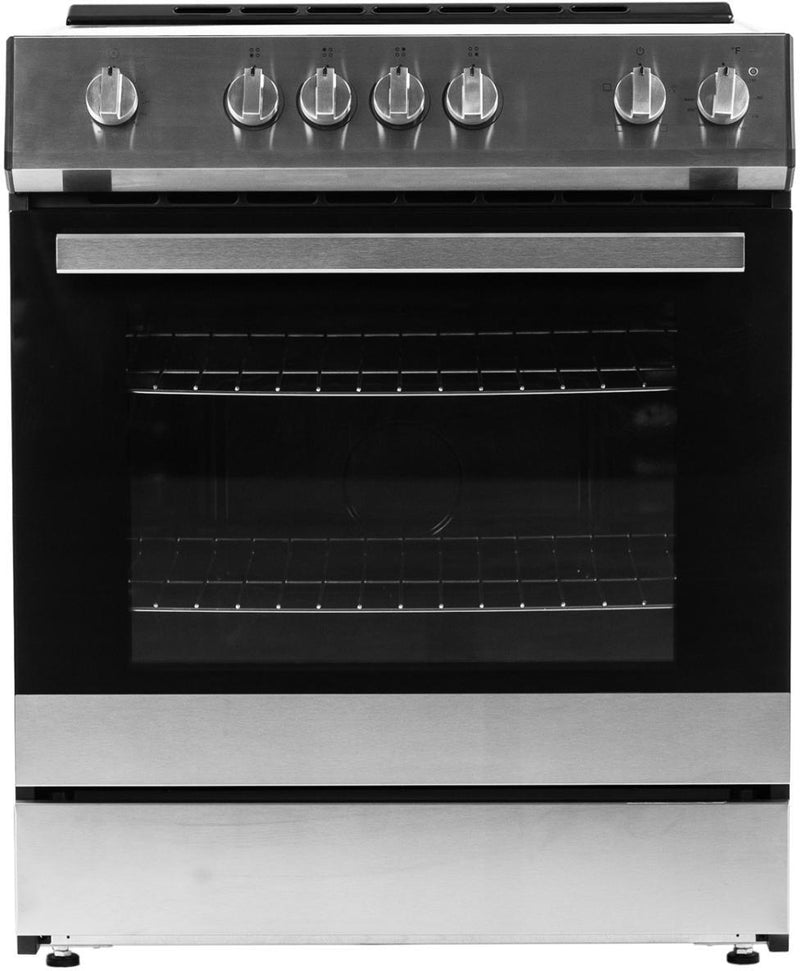 Danby - 30” Stainless Steel Slide in Smooth Top Electric Range with Knob Controls - DRRM300BSSC