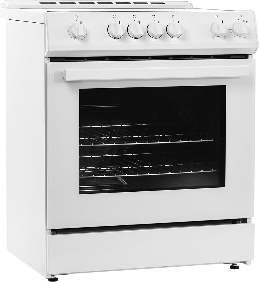 Danby - 30” White Slide in Smooth Top Electric Range with Knob Controls - DRRM300WC