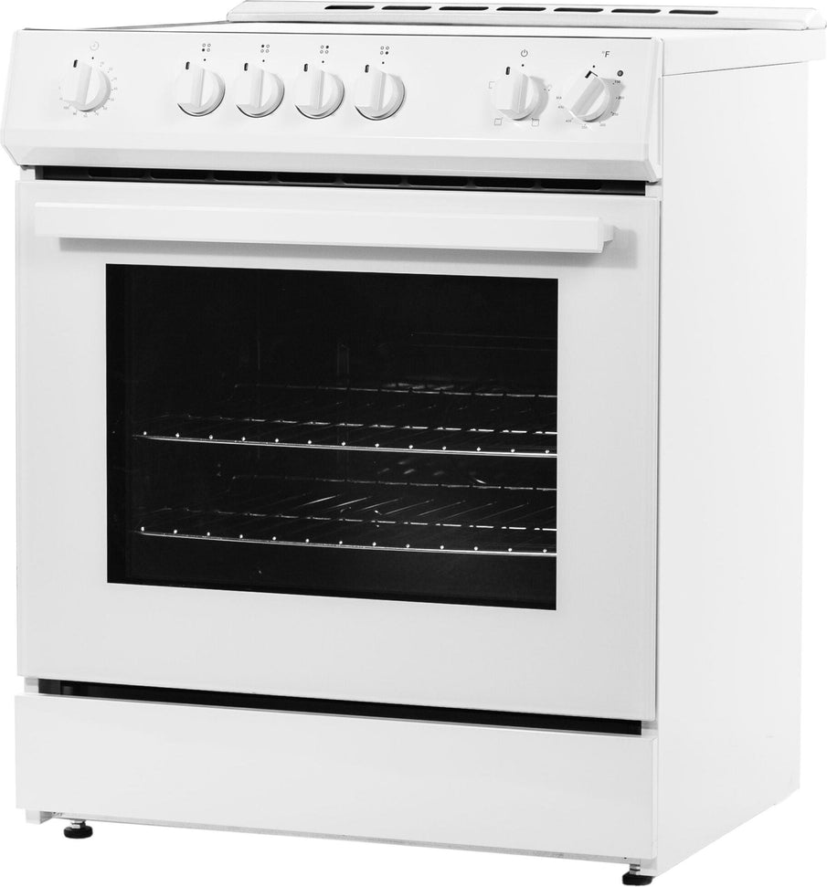 Danby - 30” White Slide in Smooth Top Electric Range with Knob Controls - DRRM300WC