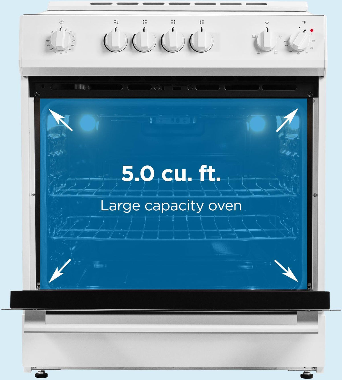 Danby - 30” White Slide in Smooth Top Electric Range with Knob Controls - DRRM300WC