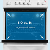 Danby - 30” White Slide in Smooth Top Electric Range with Knob Controls - DRRM300WC