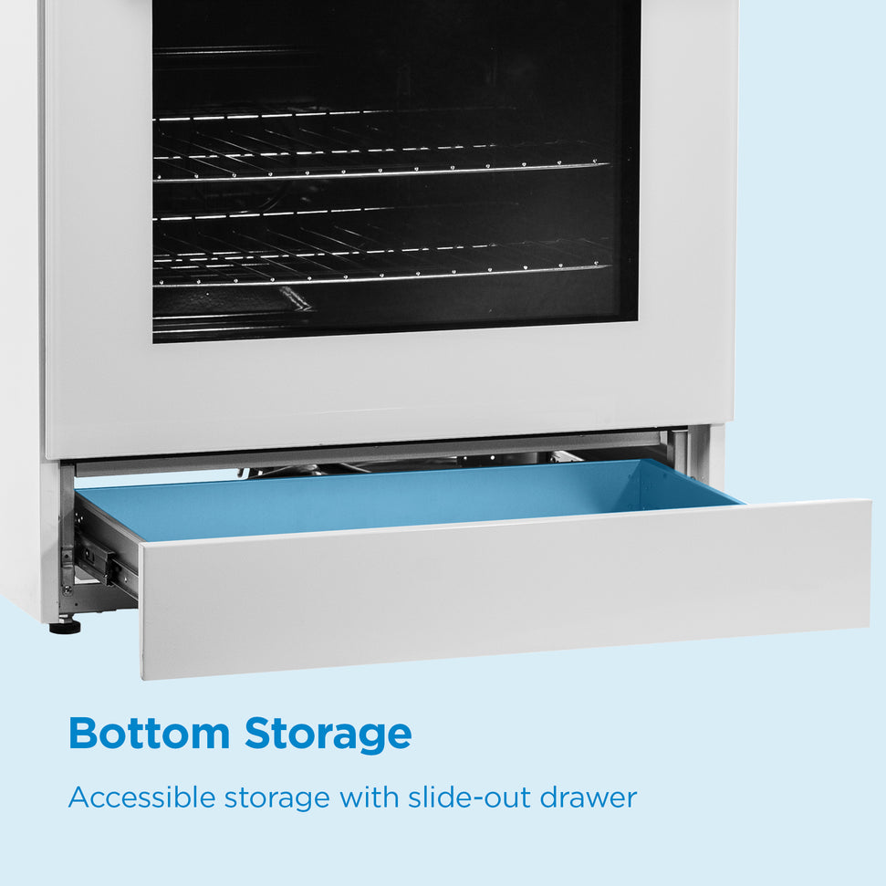 Danby - 30” White Slide in Smooth Top Electric Range with Knob Controls - DRRM300WC