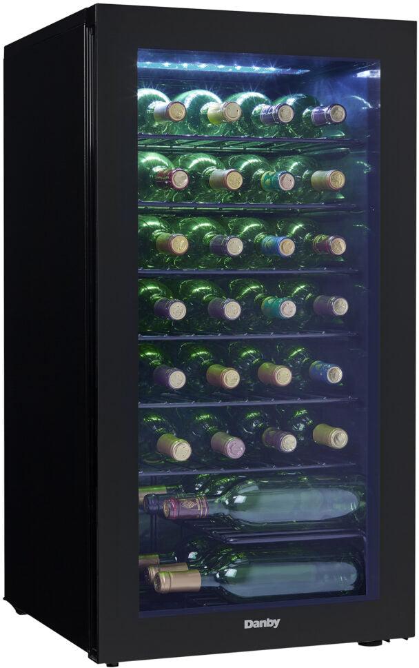Danby - 36 Bottle Free-Standing Black Wine Cooler - DWC036A2BDB-6