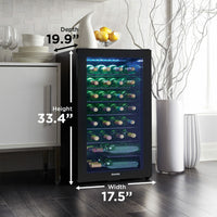Danby - 36 Bottle Free-Standing Black Wine Cooler - DWC036A2BDB-6