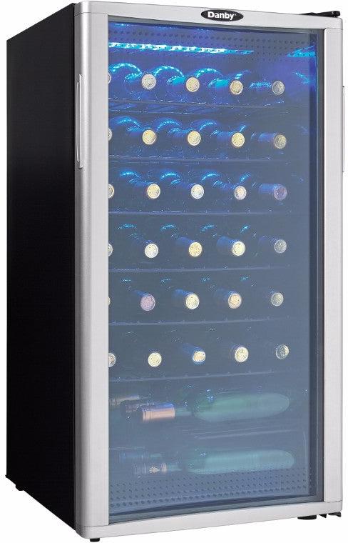 Danby - 36 Bottle Free-Standing Platinum Wine Cooler - DWC350BLP